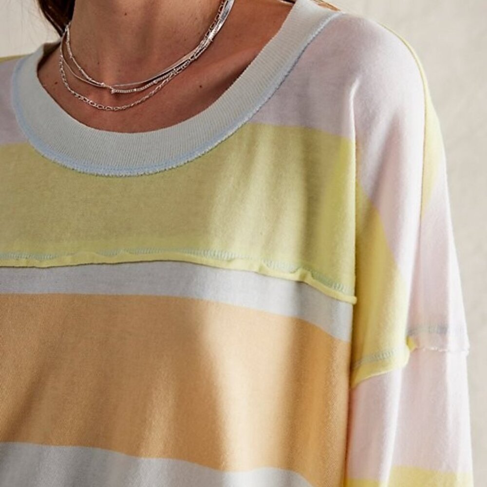 018 Free People We The Free Sundae Funday Tee Sweatshirt Oversized Size Large - Picture 4 of 7